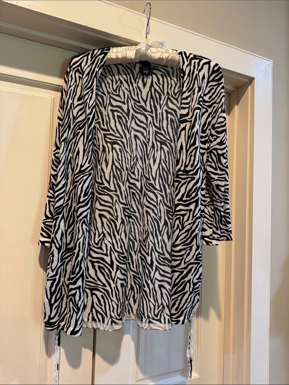 Grace Black and White Zebra Print Open Cardigan - Picture 1 of 3
